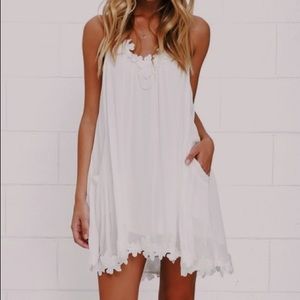 flowy white dress casual